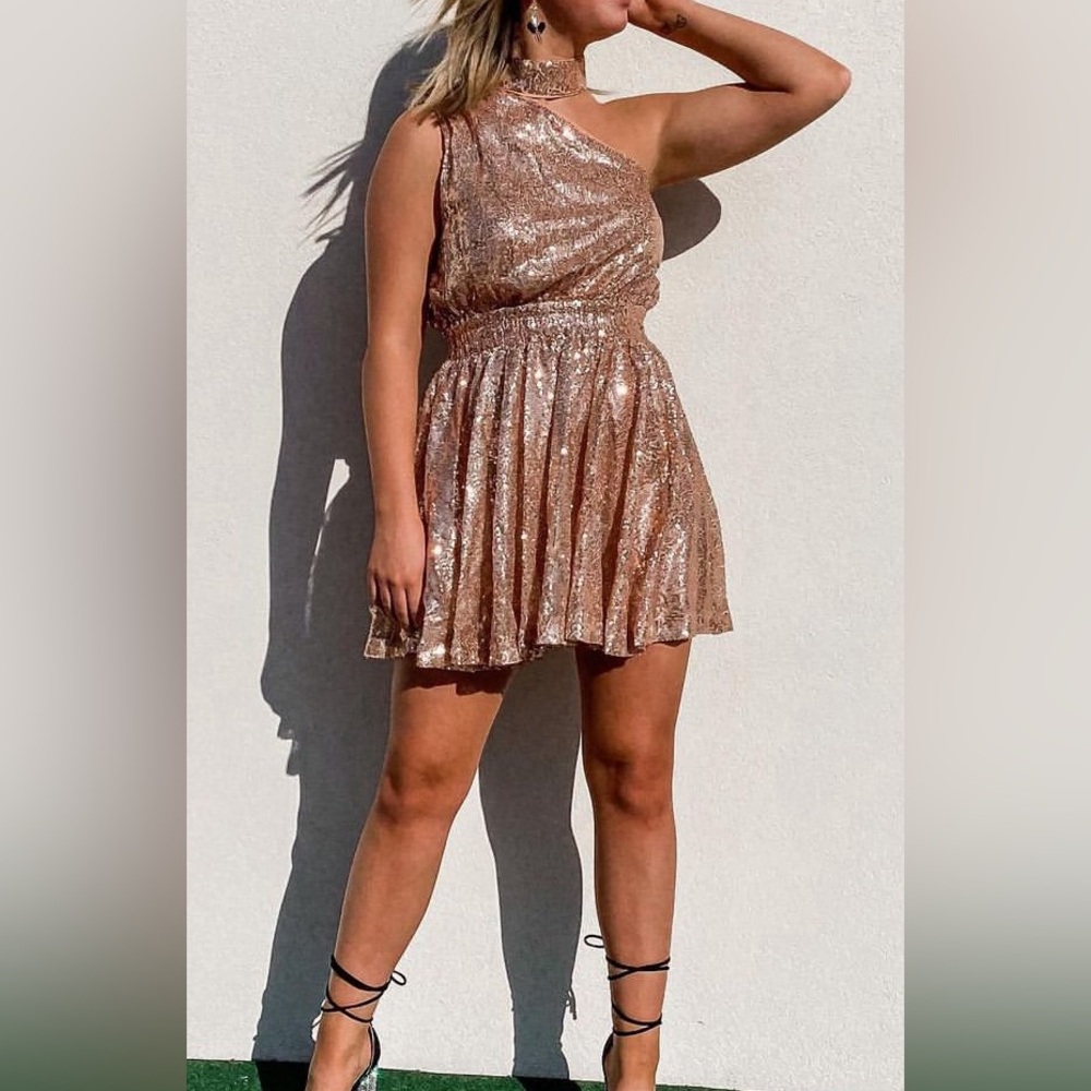 Do + Be Rose Gold Sequin Dress